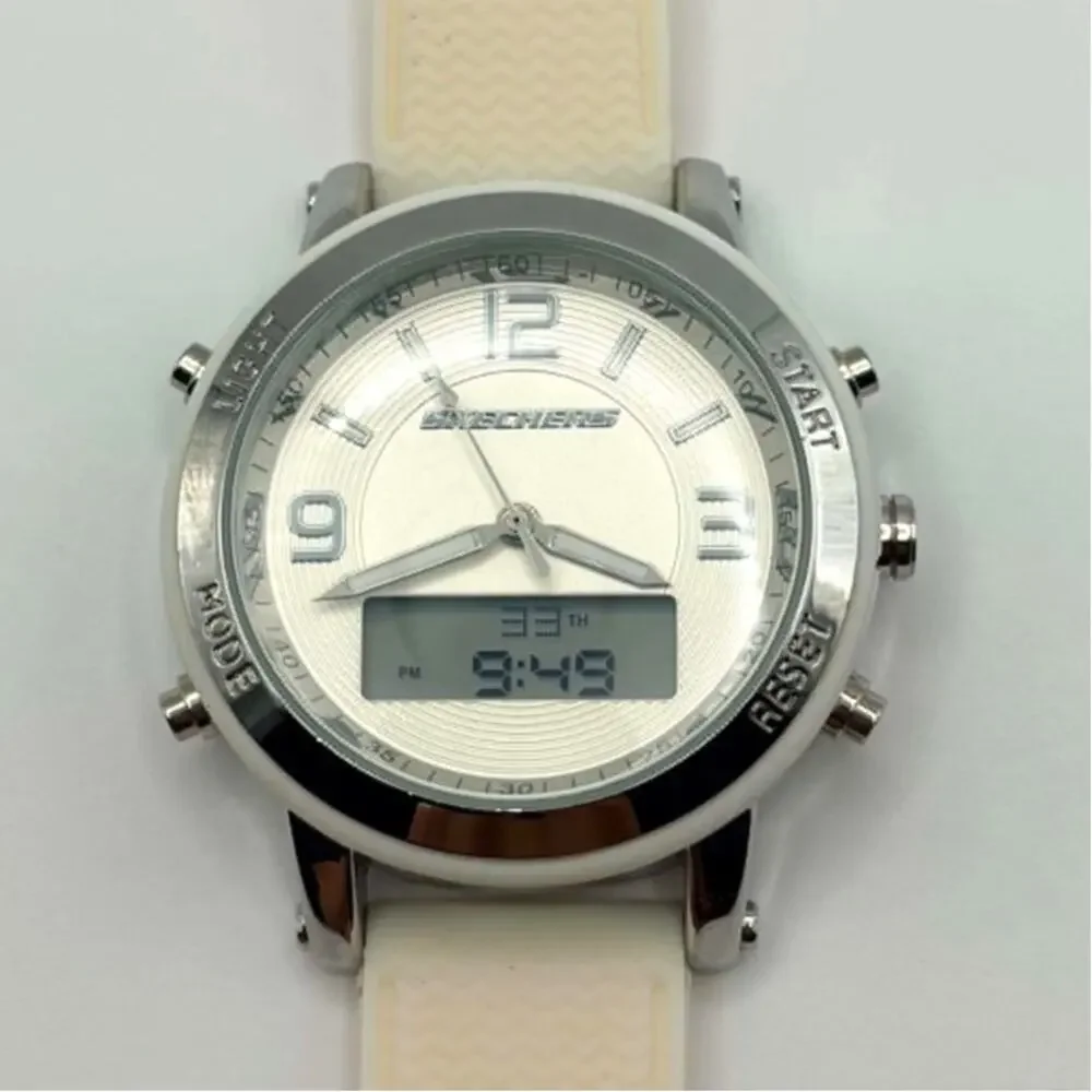 Silver Analog-Digital Sketcher's Men’s Watch.